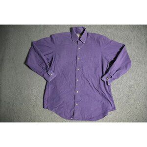 Paul Stuart Button Up Shirt Mens M Purple Gingham Business Button Down Collared